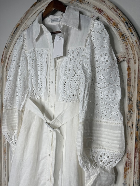 Saint Armont Lara Maxi Shirt Dress In Ivory- Sz Small- NWT $392 MSRP - Picture 7 of 12